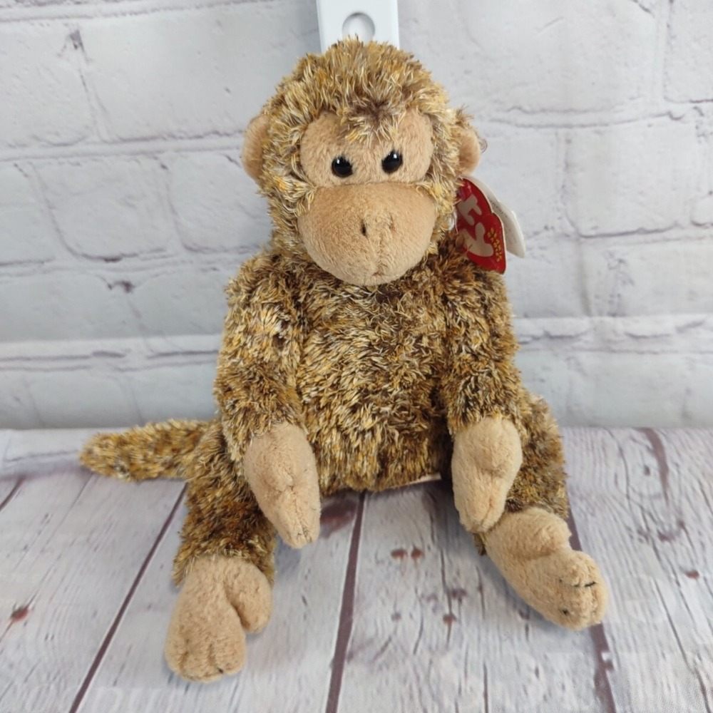 TY Beanie Baby BONSAI the Chimpanzee 9 inch Stuffed Monkey Animal Toy 2002